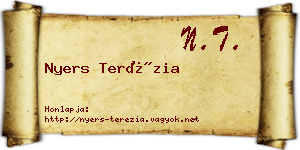 Nyers Terézia névjegykártya
